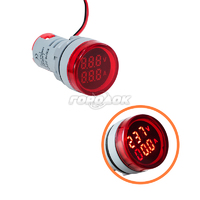 Прибор цифровой вольтметр-амперметр DMS-235 красный AC 50-500В/0-100А, d=22мм