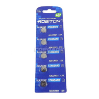 Батарейки таблетки ROBITON STANDART AG6-0-BL5 (alkaline) 0%Hg (16953)