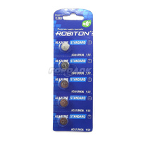 Батарейки таблетки ROBITON STANDART AG9-0-BL5 (alkaline) 0%Hg