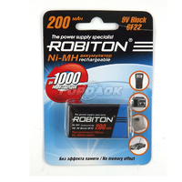 Аккумулятор ROBITON 200MH9 BL1  9V (крона) 6F22 (12239)